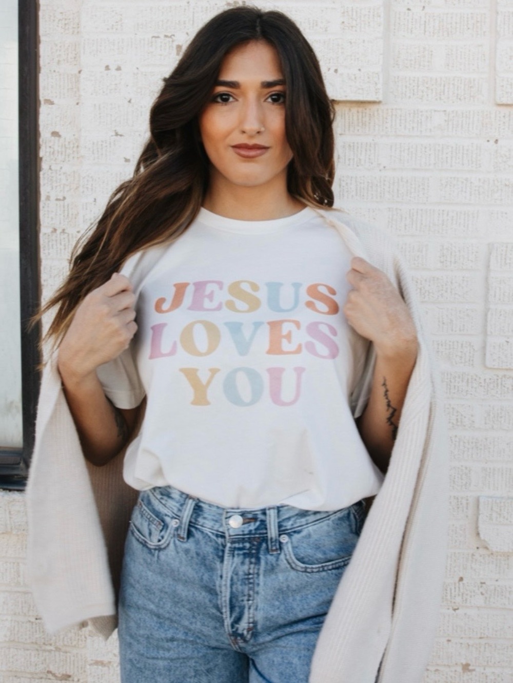 Jesus Loves You Short Sleeve Tee - White